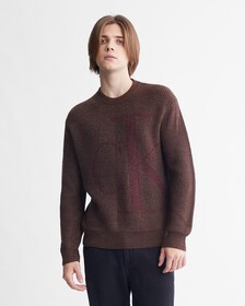 Ck Monogram Mock Neck Jumper, Java, hi-res