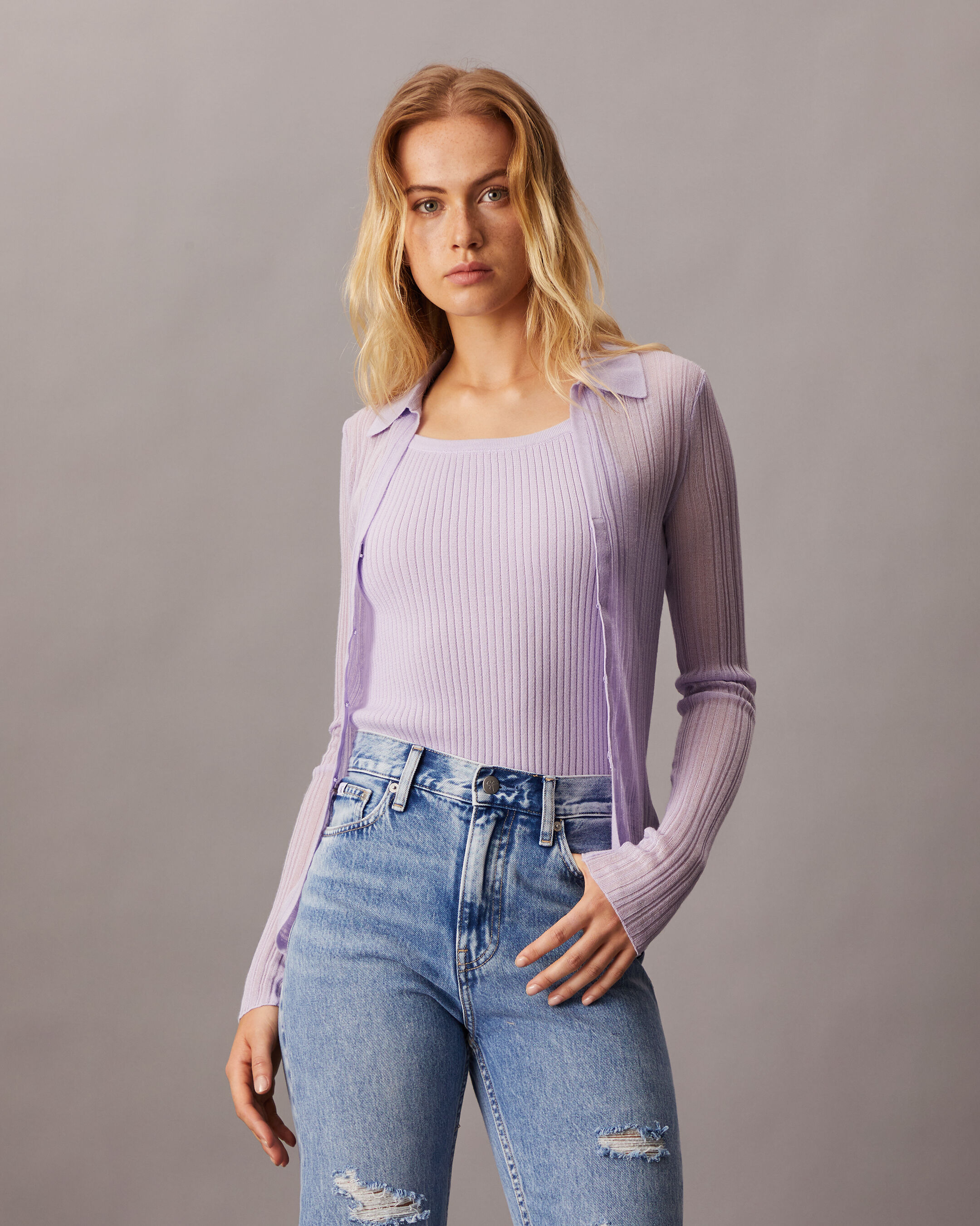 Calvin klein purple sweater sale