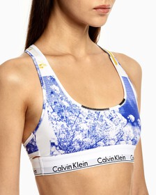 Modern Cotton Unlined Bralette, Hero Graphic Floral+White, hi-res
