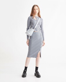 RECONSIDERED CUT OUT ASYMMETRIC CARDIGAN, Overcast Grey, hi-res