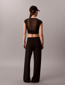 Performance Wide Leg Sculpt Trousers, Black, hi-res