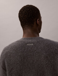 Brushed Alpaca Blend Cardigan Jumper, Harlem Night Blue, hi-res