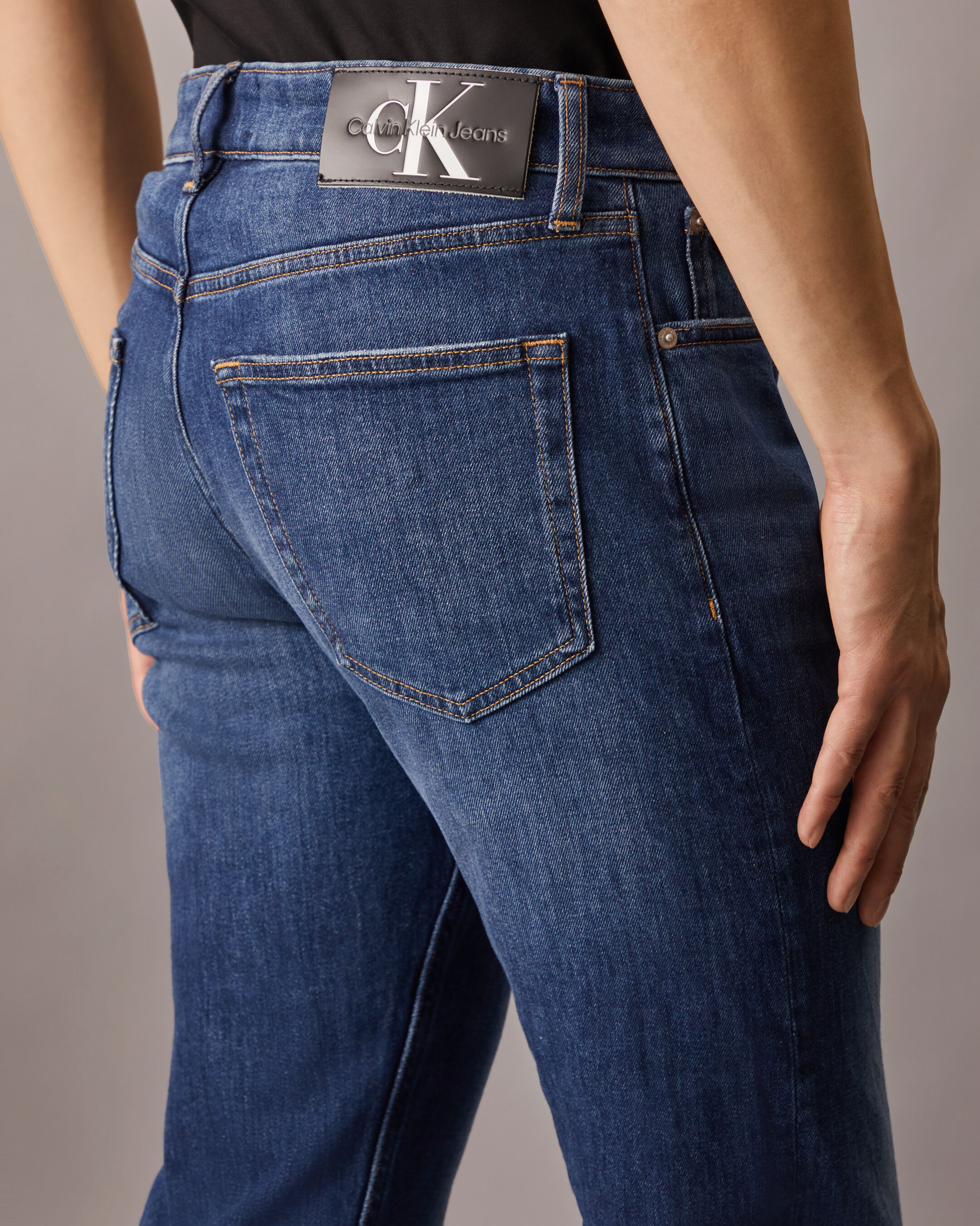 Recycled Cotton Slim Straight Cropped Jeans blue Calvin Klein Malaysia