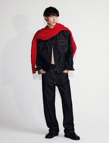 90s Straight Asymmetric Jeans, Rinse Denim, hi-res