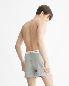 Cotton Stretch Traditional Boxers 2 Pack, WHITE/GREY HEATHER, hi-res