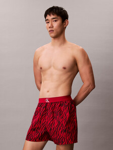 CK X Cotton Monogram Slim Boxer, PAINTED TIGER RED GALA, hi-res