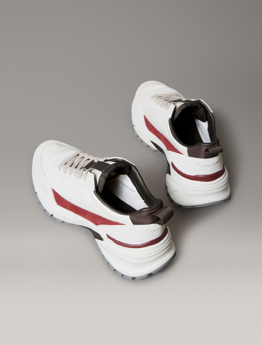 Suede and Nylon Runner Trainers, Lily White/Beluga, hi-res