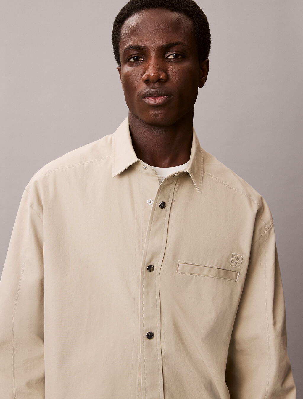 Oversized Workwear Shacket, Ancient Marble, hi-res