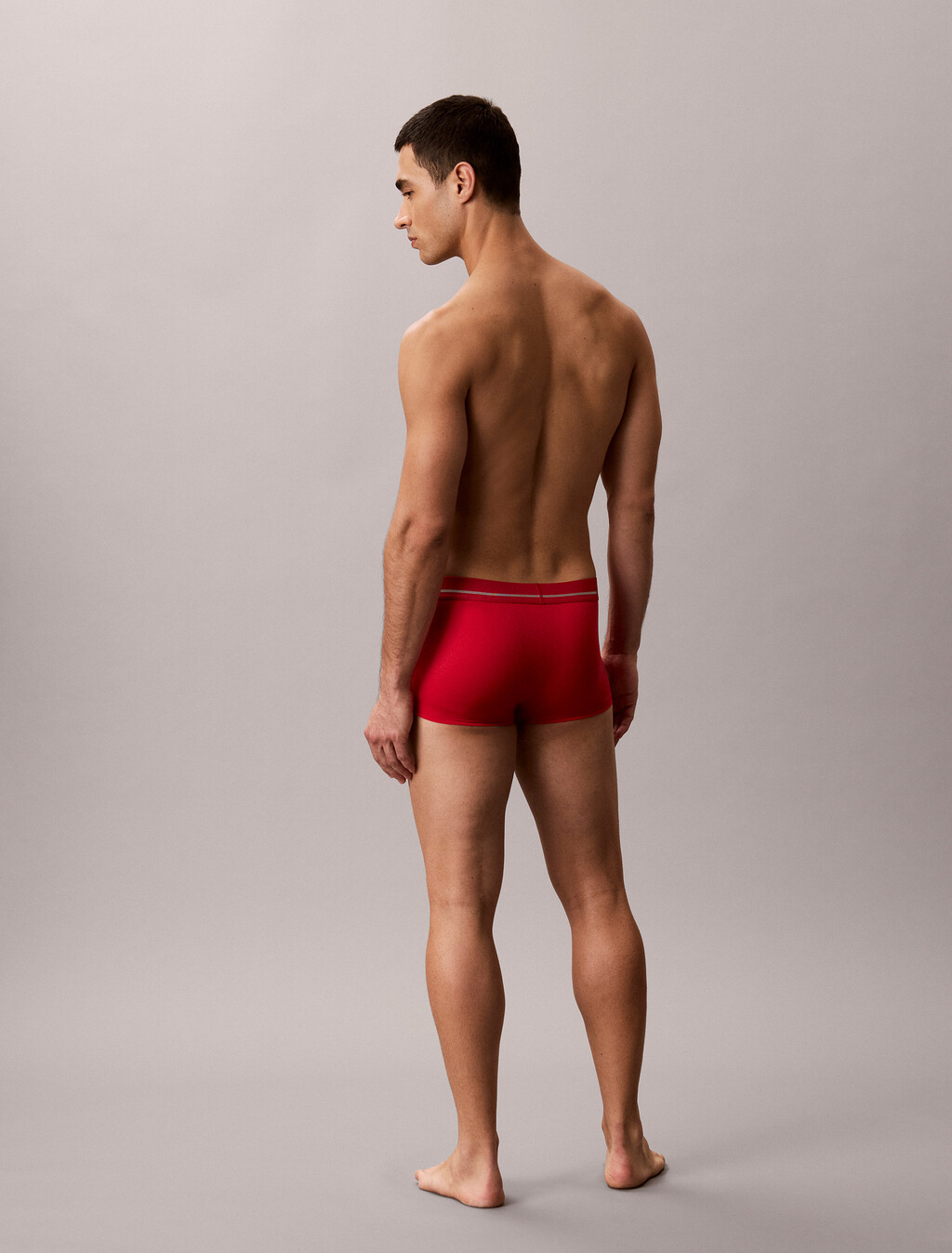 Icon Microfiber Stretch Metallic Low Rise Trunk, Red Gala, hi-res