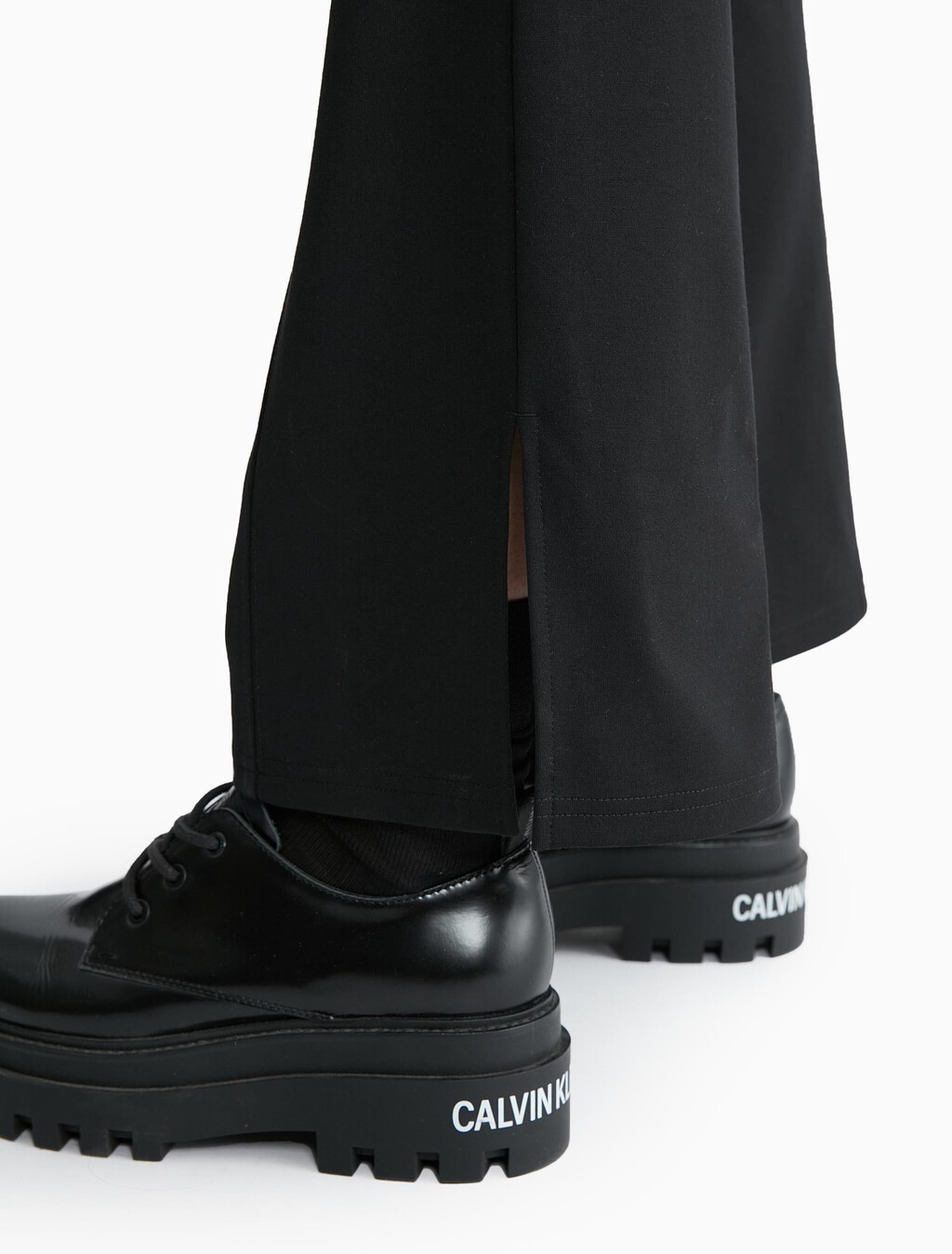 Milano Side Slit Pants, CK BLACK, hi-res