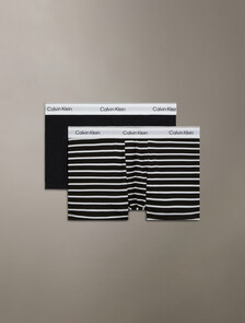 Icon Cotton Stretch Trunks 2 Pack, black/ leader stripe black, hi-res