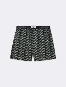 Calvin Klein 1996 Woven Cotton Boxers, PRINT BLACK, hi-res