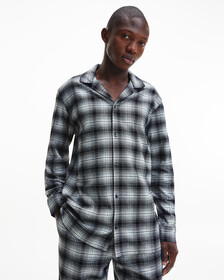 FLANNEL LONG SLEEVE BUTTON DOWN SHIRT, CK Shadow Plaid+Black, hi-res
