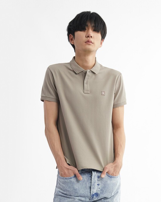 PIMA COTTON STRETCH RAISED COLLAR SLIM POLO