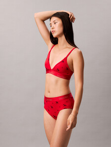 Lunar New Year Lightly Lined Triangle Bra, Untamed Horses+Rouge`, hi-res