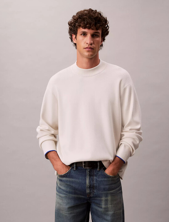 Tech Knit Boxy Mock Neck Jumper