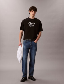 Script Logo Graphic Relaxed T-Shirt, Black, hi-res