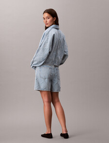 90s Straight Needle punch Denim Short, CK TROPIC, hi-res