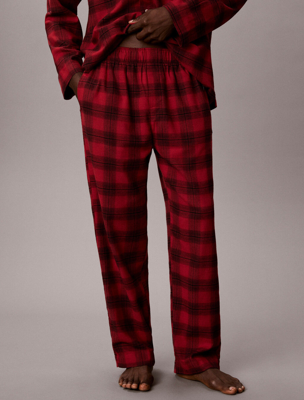 Flannel Pyjama Pants, 21634 Domino Plaid Rio Red, hi-res