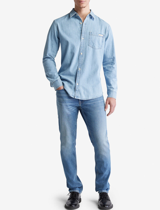 Casual Classic Light Wash Denim Shirt