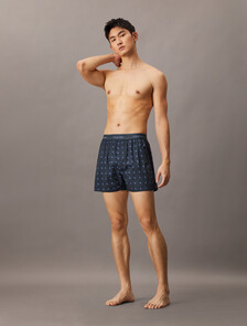 Cotton Poplin Traditional Boxers, 19917 STUDDED MONOGRAM PRINT+INK, hi-res