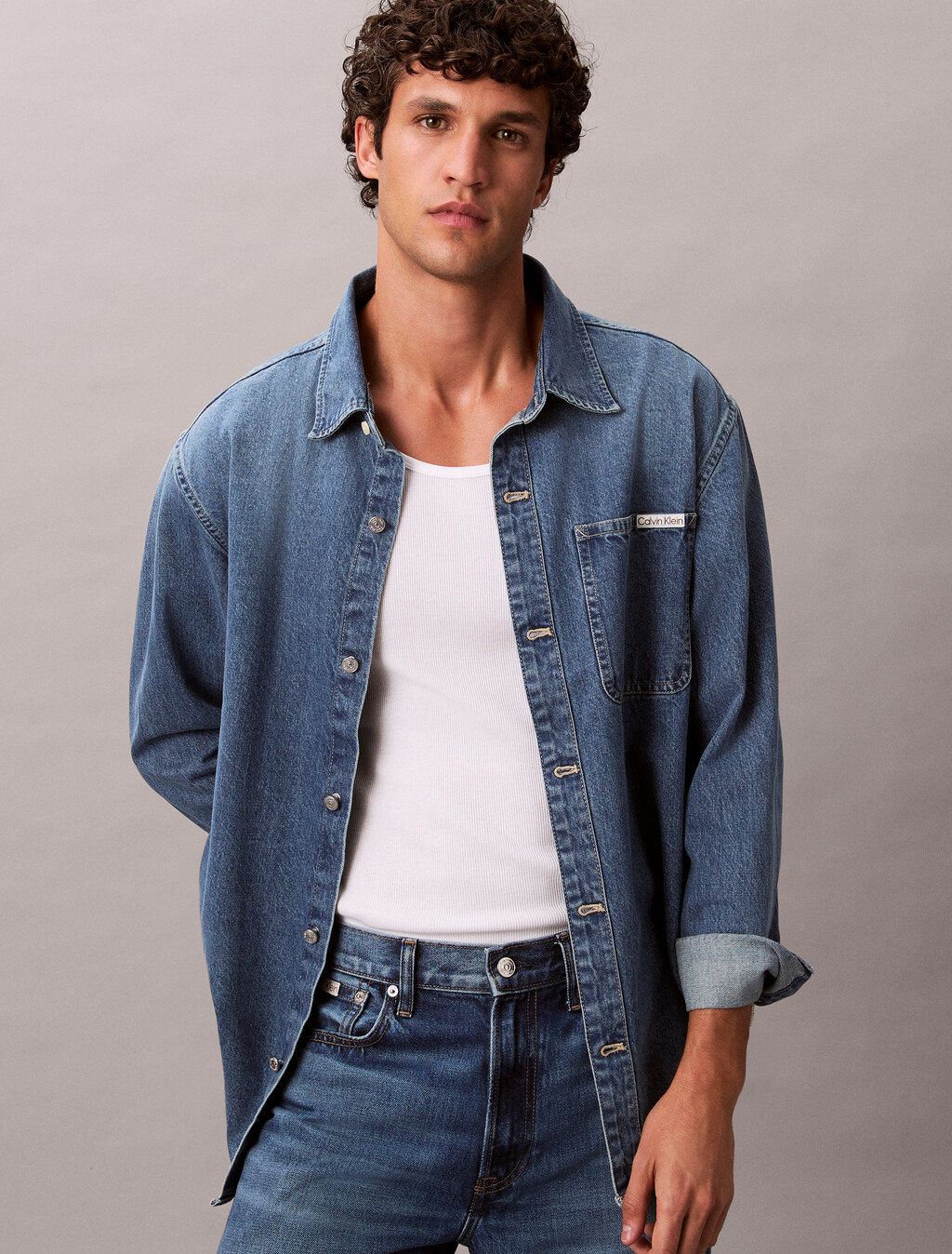 90s CK Vintage Overshirt, CK VINTAGE INDIGO, hi-res