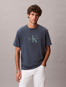 Monogram T-shirt, NEARLY NAVY HEATHER B8289, hi-res
