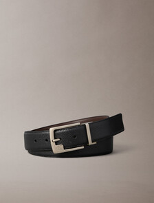 Monogram Frame Buckle Reversible Belt, Black/CK Dark Brown/Pewter, hi-res