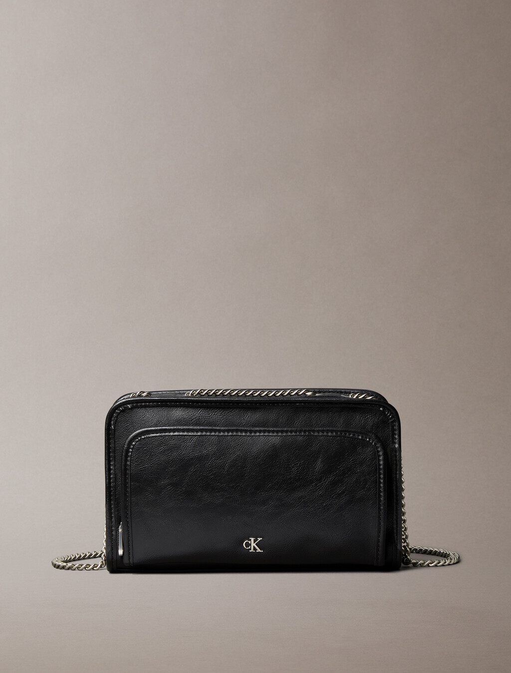 Chain Double Zip Bag, Black, hi-res