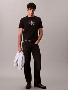 Monogram Crewneck Tee, Black, hi-res