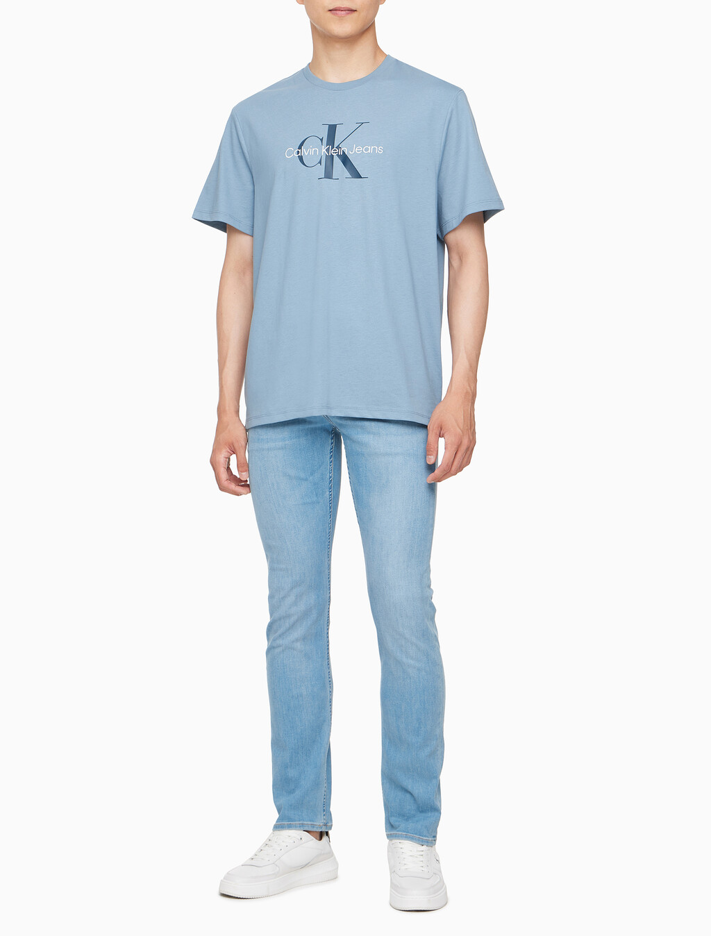 Monogram Logo Graphic Classic Crewneck T-Shirt, Windward Blue, hi-res