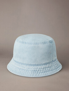 Large Monogram Denim Bucket Hat, Light Wash Denim, hi-res