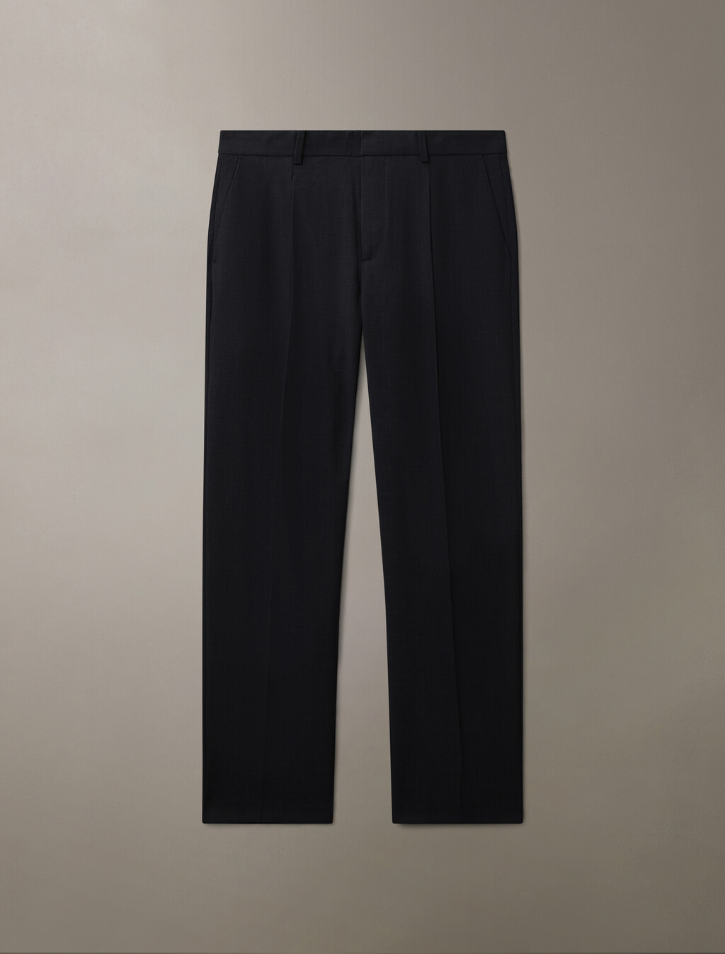 Premium Wool Blend Pleated Trouser, Charcoal Heather, hi-res