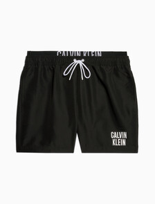 Double Waistband Medium Swim Trunks, Pvh Black, hi-res