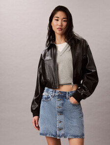 Button Up Denim Mini Skirt, TATTERED LAPIS, hi-res