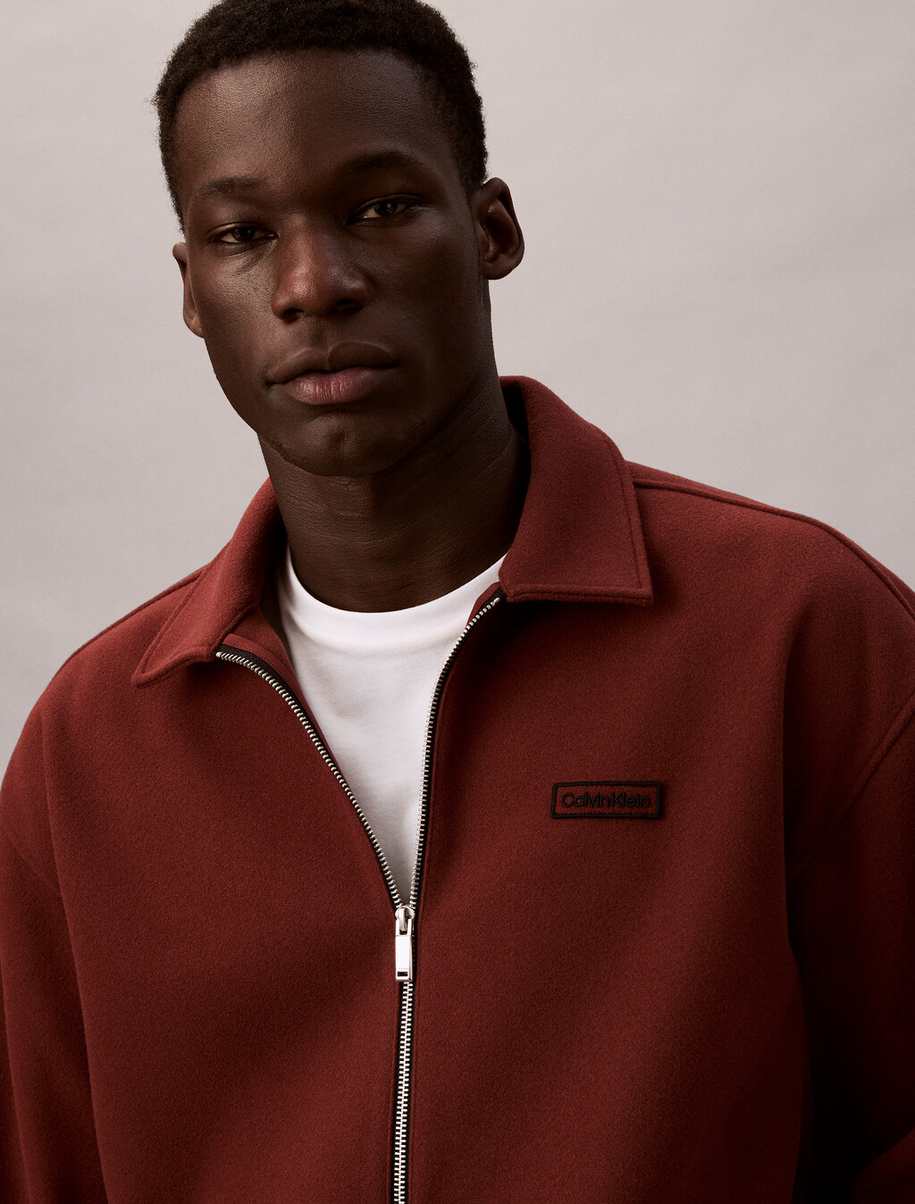 Faux Wool Double Zip Jacket, Brown Velvet, hi-res