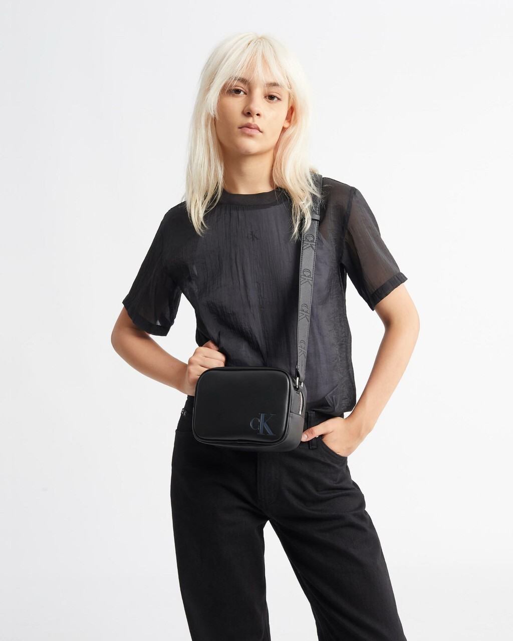 DOUBLE LAYER TEE, Ck Black, hi-res