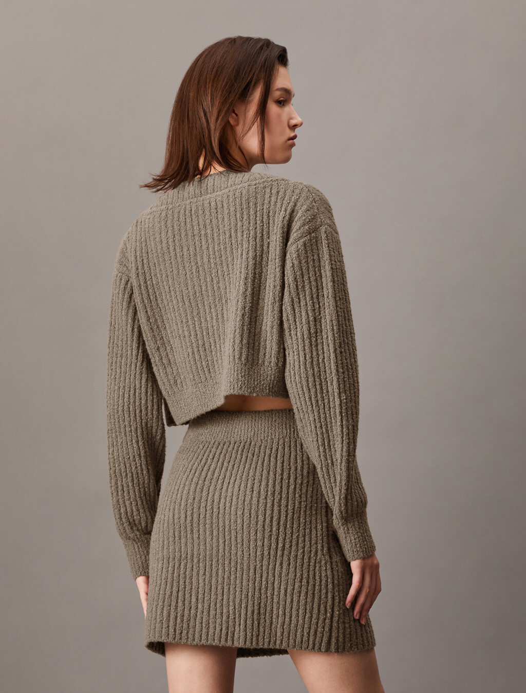 Chenille Relaxed Cardigan Set, Falcon, hi-res