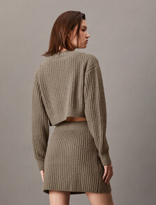 Chenille Relaxed Cardigan Set, Falcon, hi-res