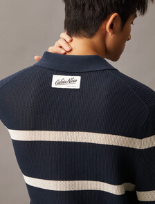 Striped Relaxed Polo, Dark Sapphire, hi-res