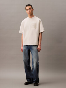 Oversized Logo Patch T-shirt, Silver Birch, hi-res