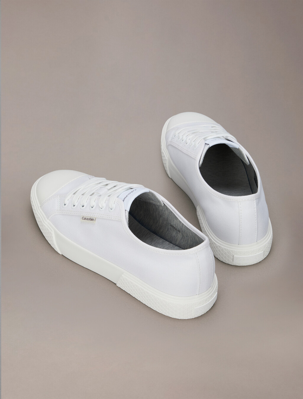 Alvaro - Cotton Canvas Logo Trainers, Triple Bright White, hi-res