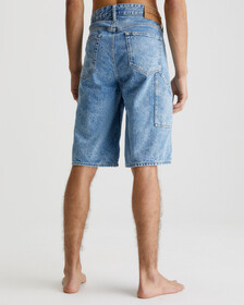 90s Loose Relaxed Denim Carpenter Shorts, Denim Medium, hi-res