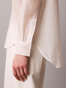 Voile Relaxed Shirt, White Sand, hi-res