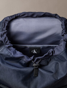 Nylon Monogram Logo Top Flap Backpack, Dark Sapphire, hi-res