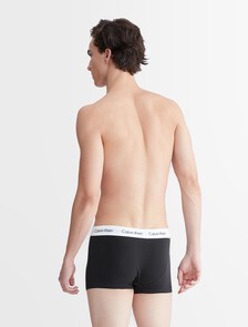 COTTON STRETCH 3 PACK LOW RISE TRUNK, BLACK W/ WHITE WB, hi-res