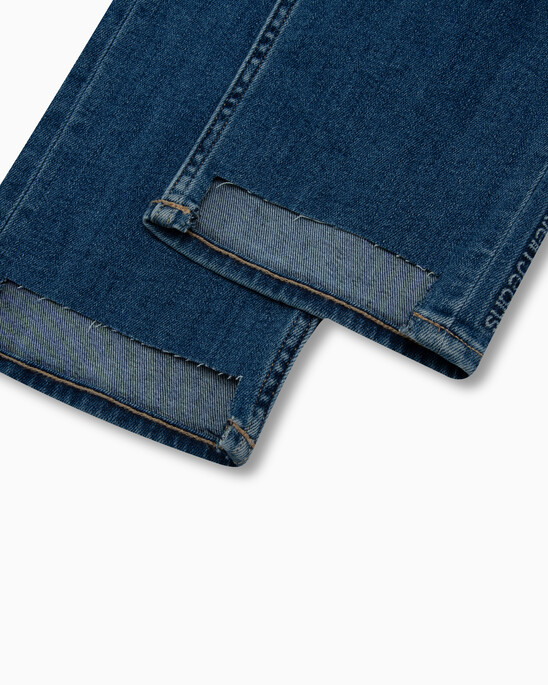 Italian Denim High Rise Slim Straight Jeans