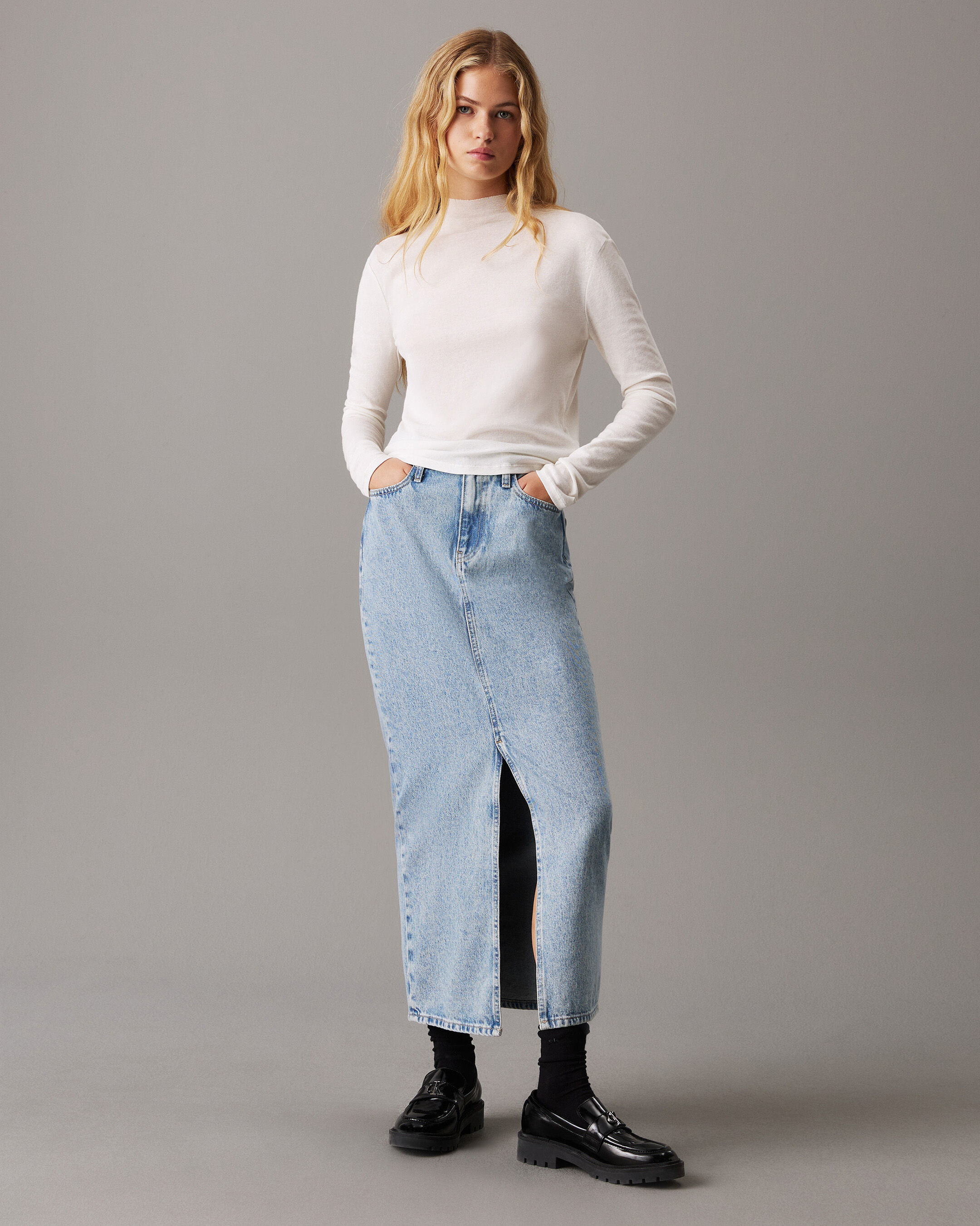 Denim Maxi Skirt | blue | Calvin Klein Malaysia Denim Maxi Skirt | blue | Calvin Klein Malaysia