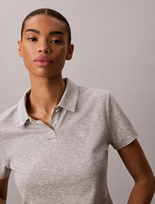 Cotton Lyocell Drape Polo, B10 Grey Heather, hi-res