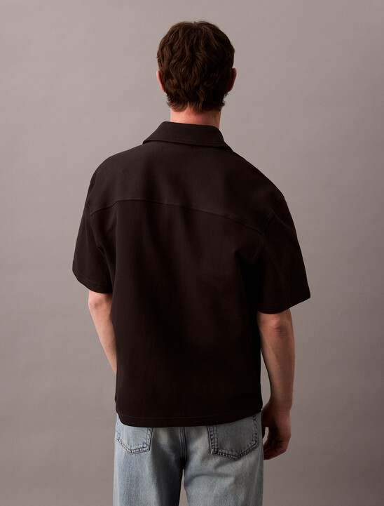 Textured Pique Relaxed Overshirt